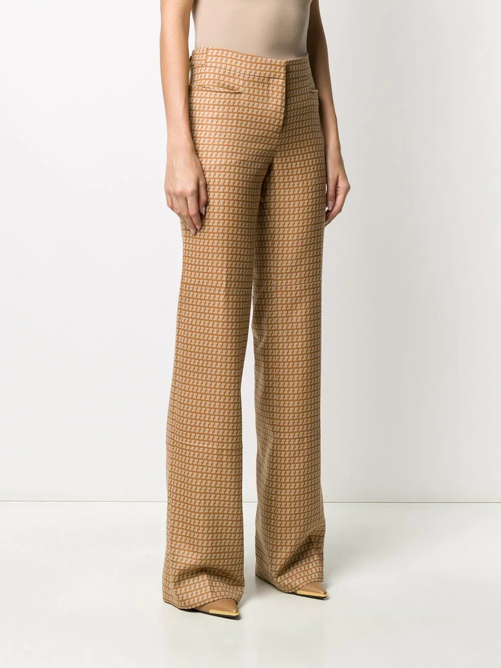 abstract print straight trousers - 3