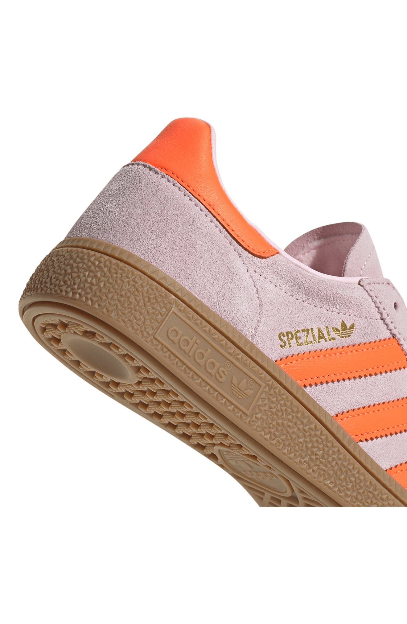 adidas Handball Spezial Sneaker in Clear Pink/Solar Orange/Gum at Nordstrom - 8