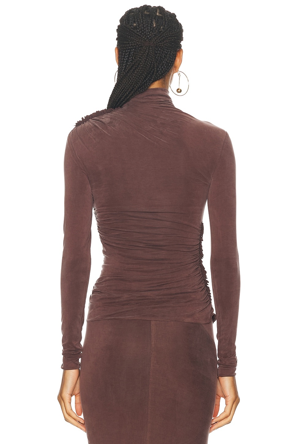 Mock Neck Long Sleeved Ruched Top - 4