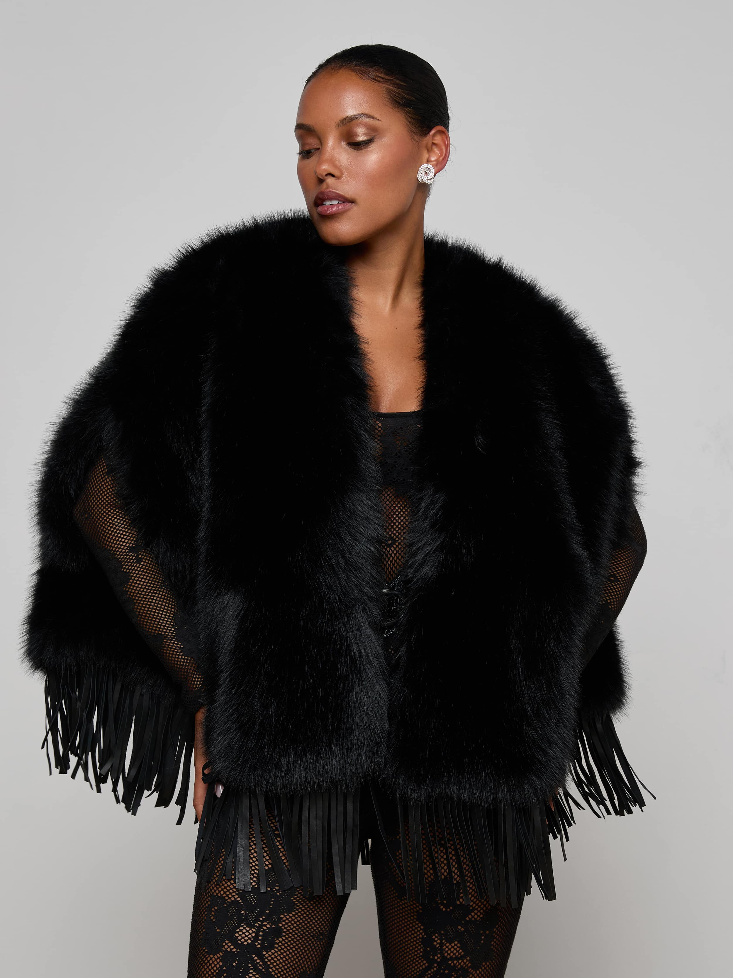 Nathalia Faux Fur Cape - 2