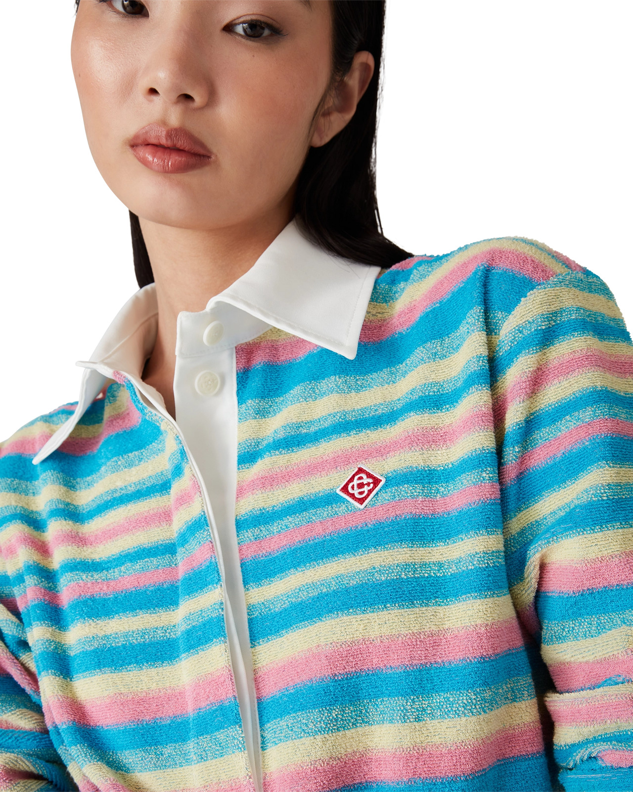 Stripe Towelling Polo Shirt | Casablanca Paris - 5