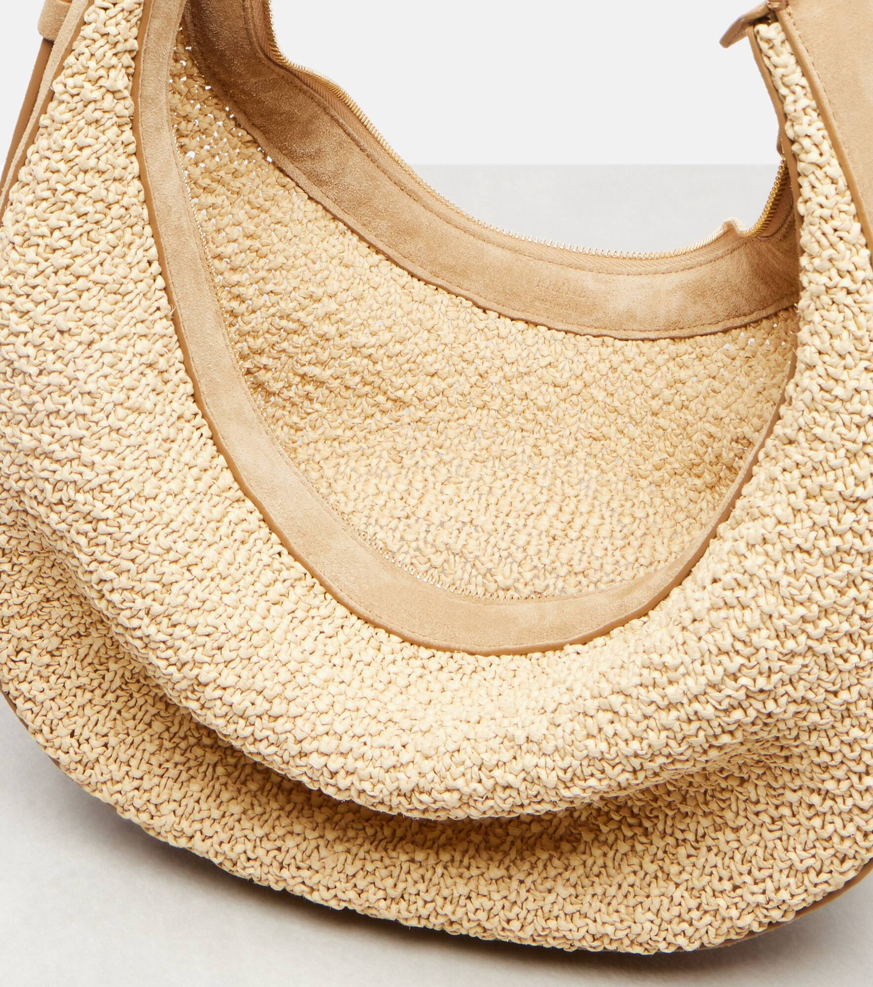 Augustina Small raffia and suede crossbody bag - 3