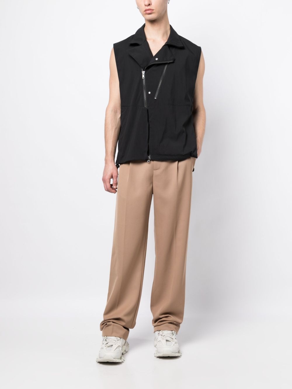 pressed-crease wide-leg trousers - 2