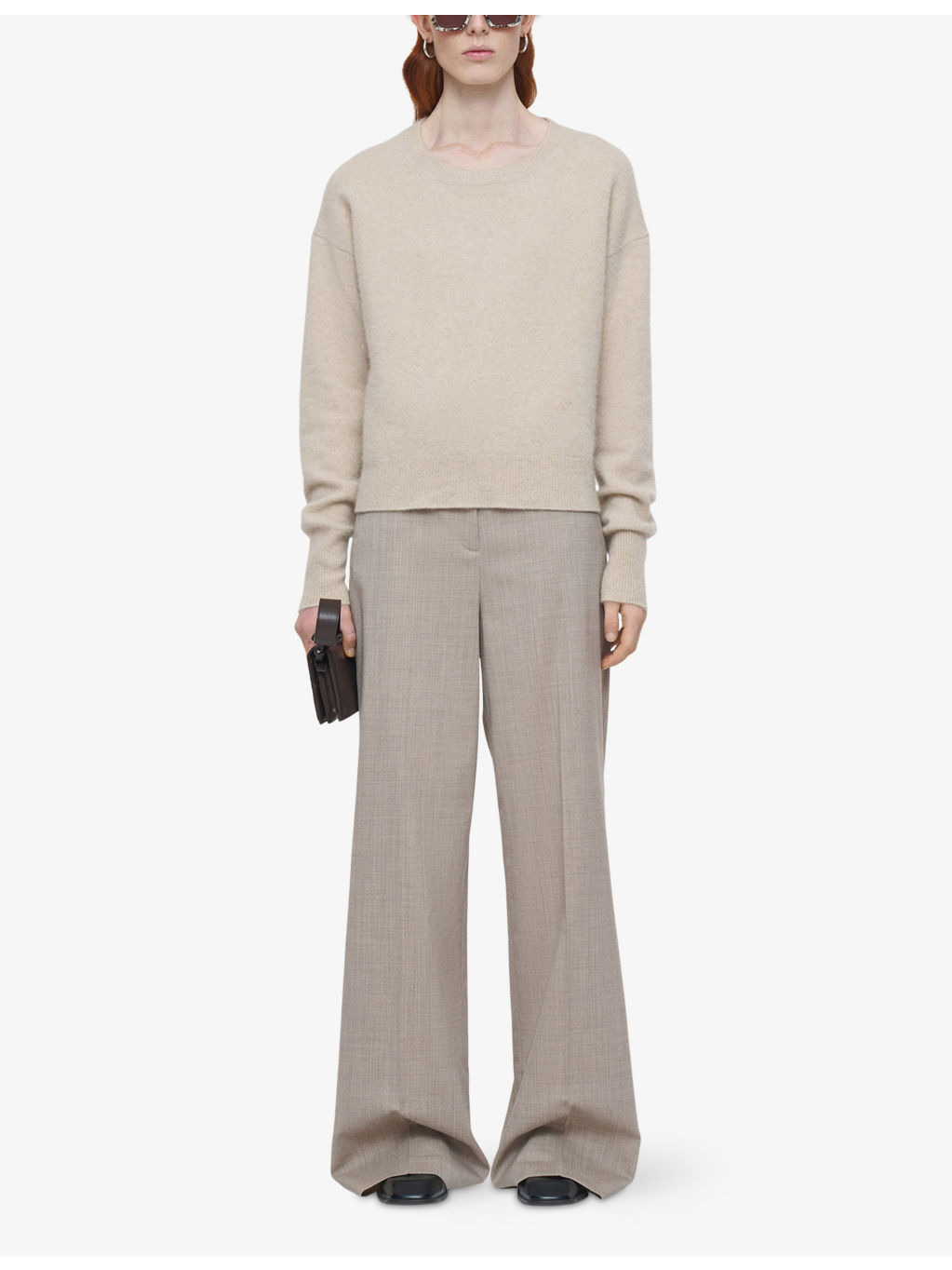 Brushed Round-Neck Stretch-Cashmere Jumper - 2