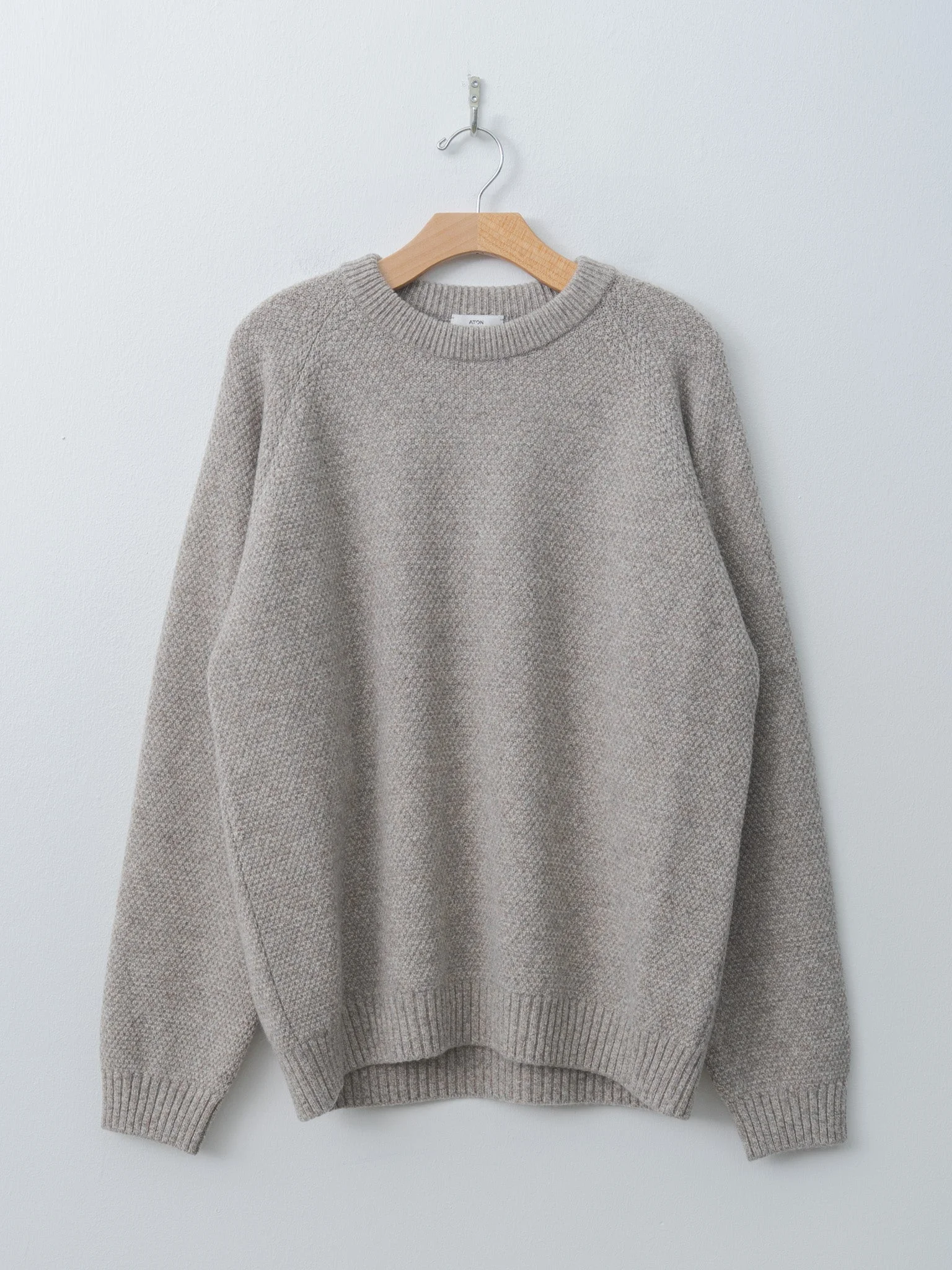 Lambswool Crewneck Sweater - Beige - 1