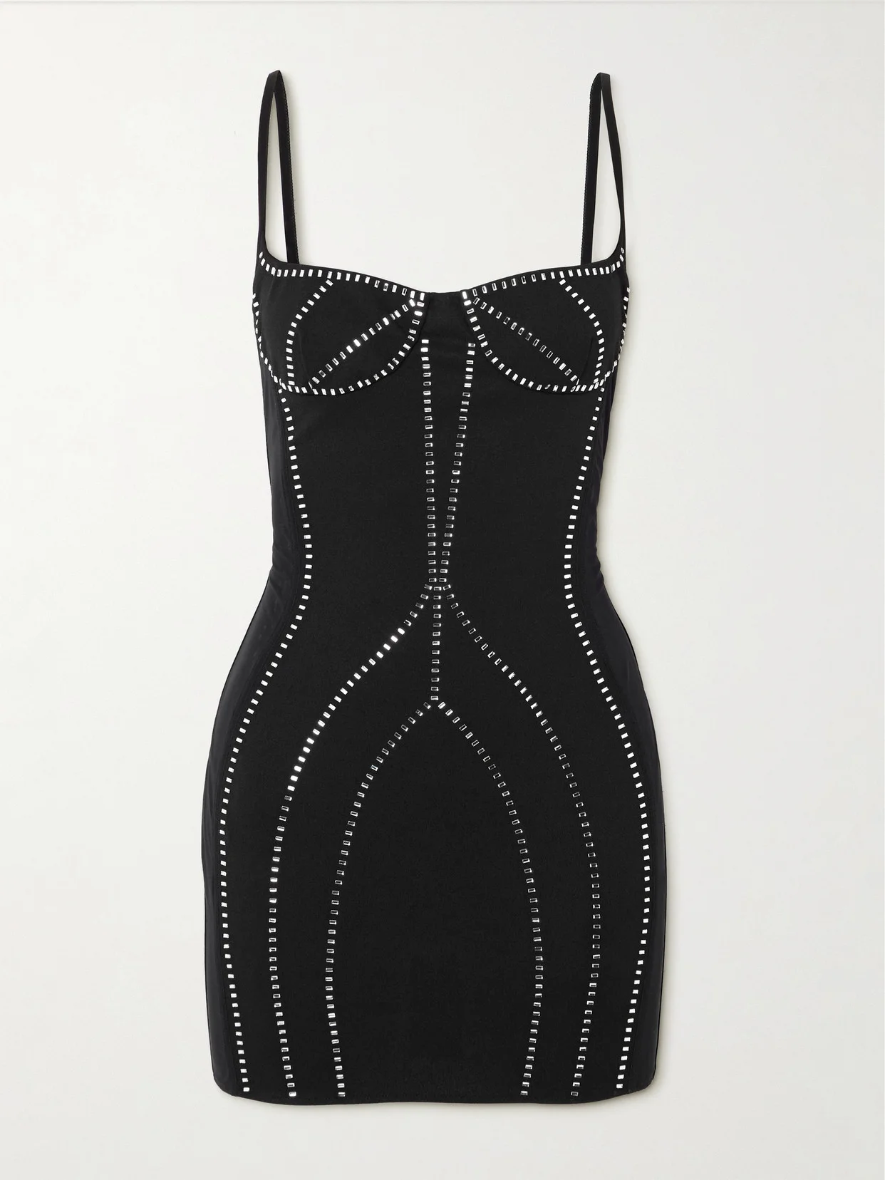 Crystal-embellished Jersey Mini Dress - 1