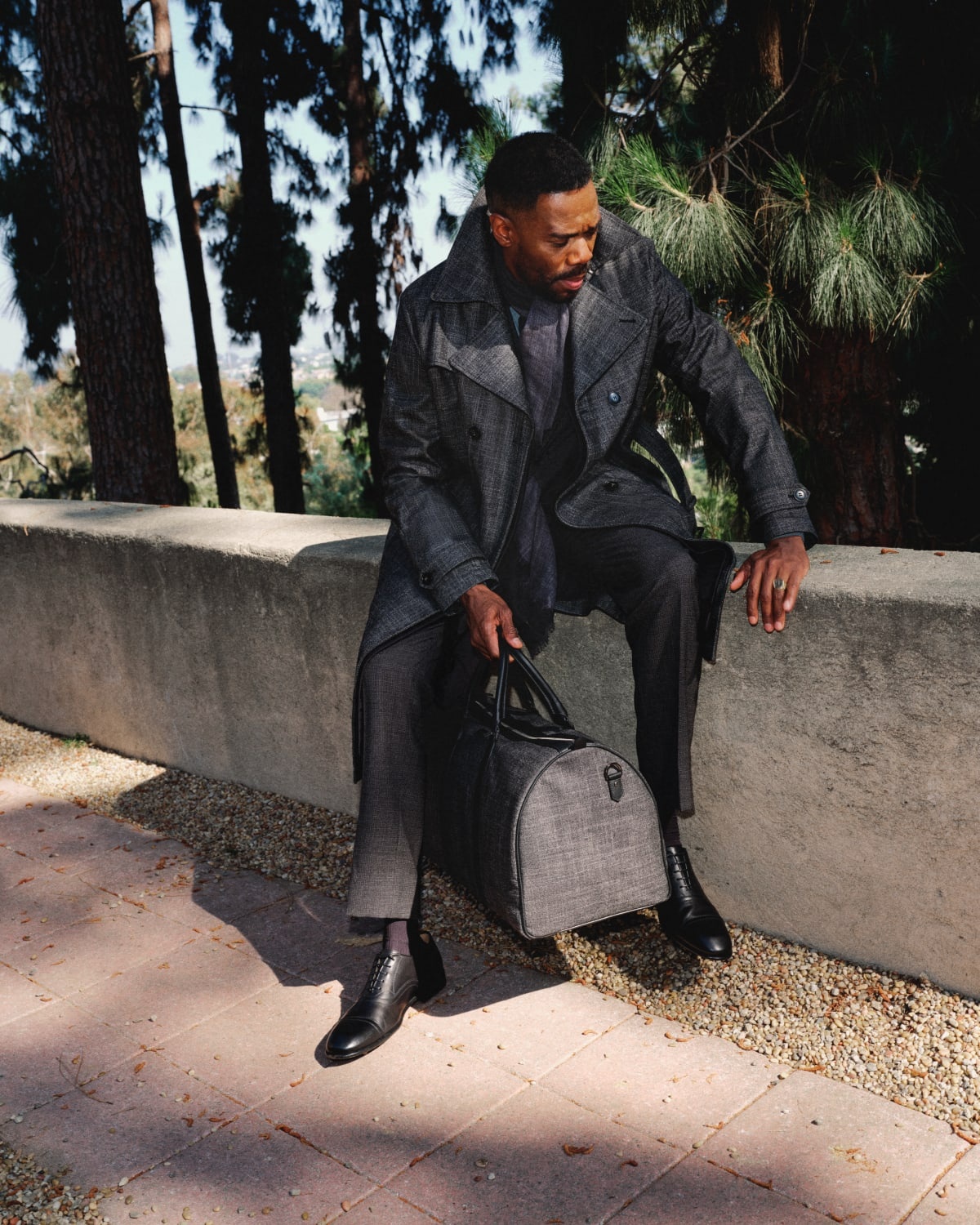 Men's Melange Leather-Trim Duffel Bag - 6