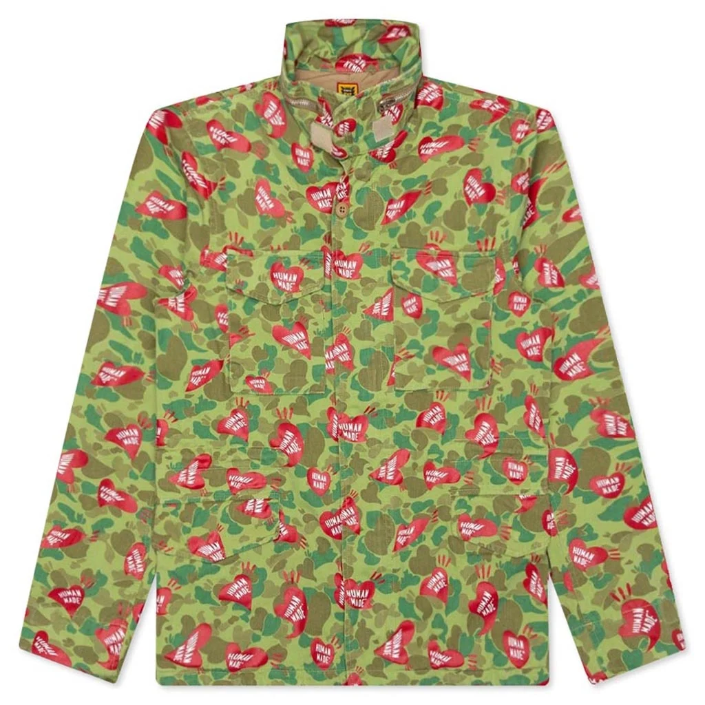 HUMAN MADE HEART CAMO FIELD JACKET - OLIVE DRAB - 1