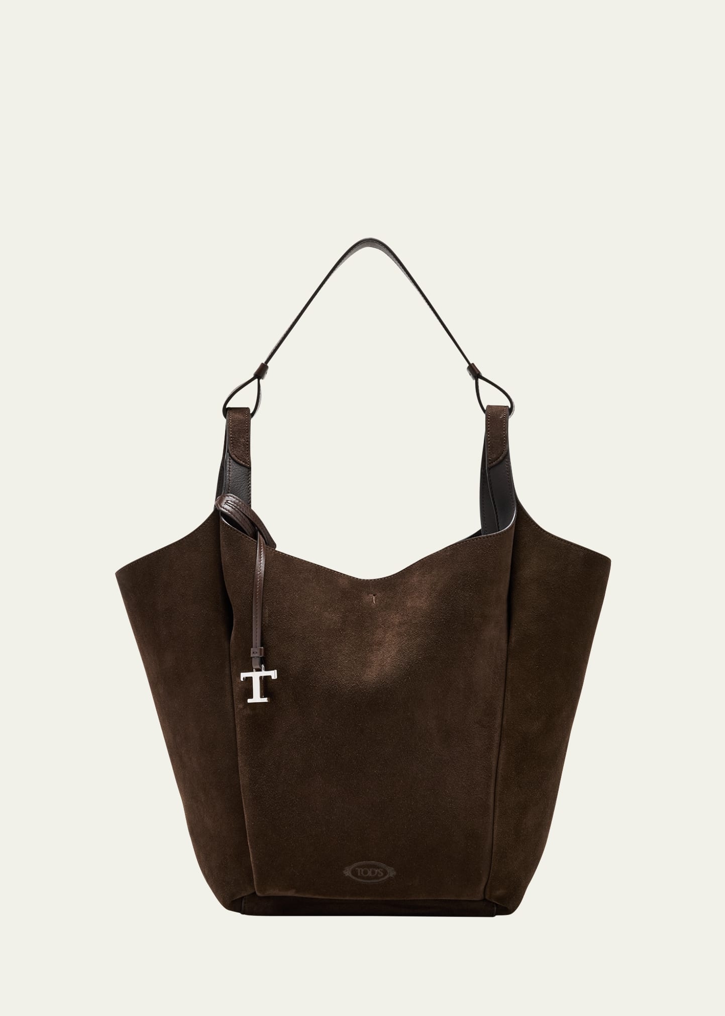Suede & Leather Shoulder Bag - 1
