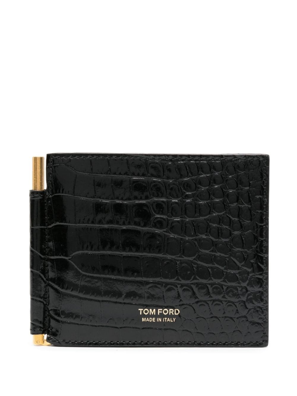 crocodile-embossed leather wallet - 1