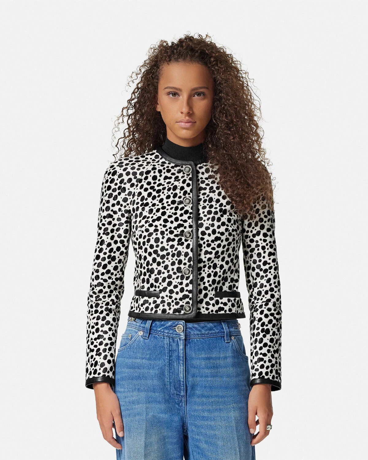 Dalmatian Pony-Effect Fitted Raglan Jacket - 4
