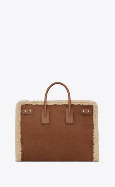 SAINT LAURENT sac de jour thin large in shearling and suede outlook