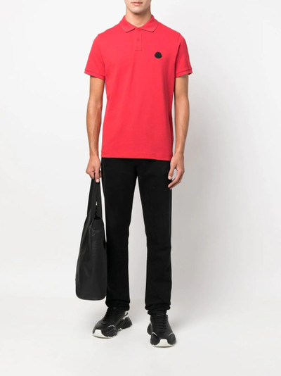 Moncler logo-patch short-sleeve polo shirt outlook