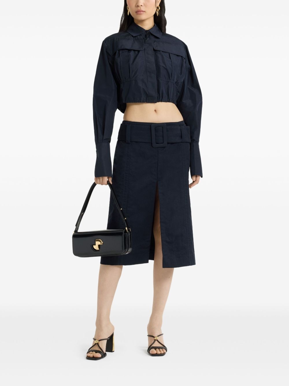 cropped faille safari shirt - 2