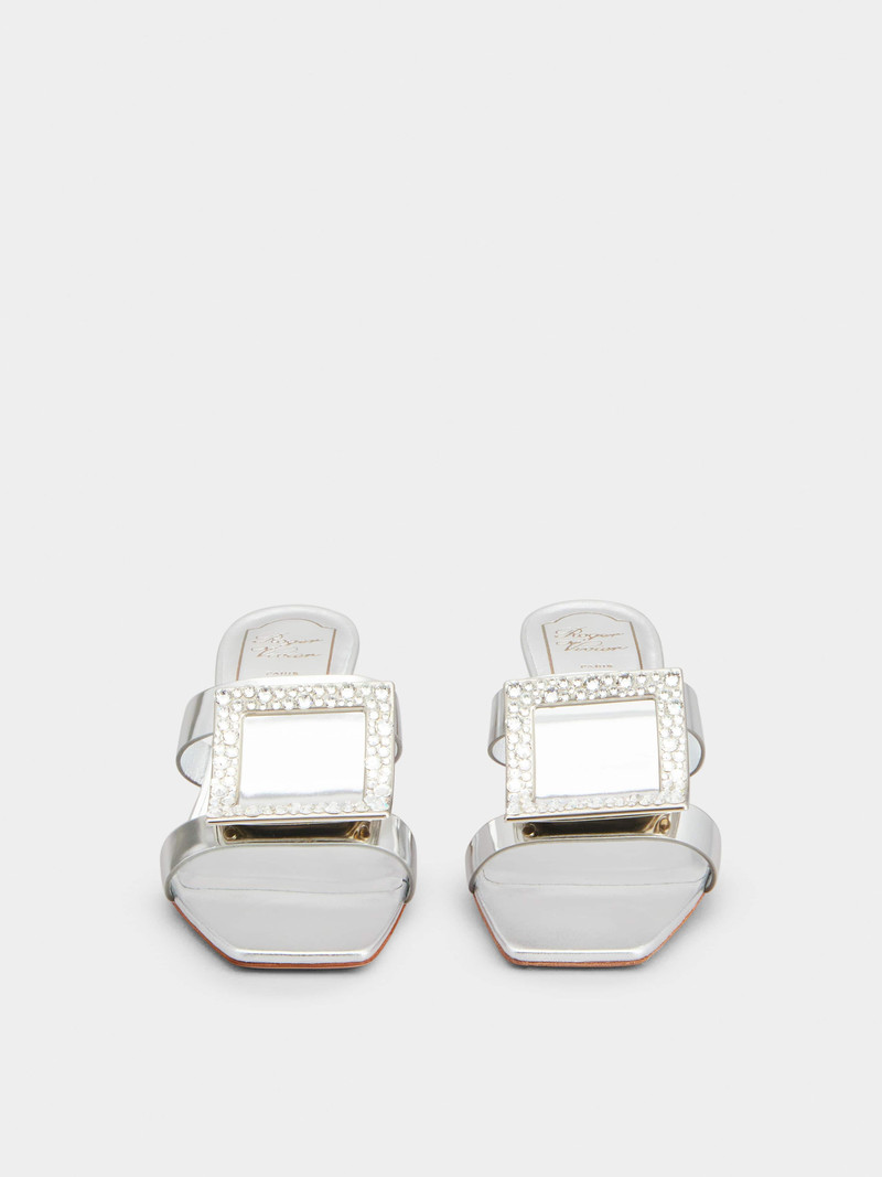 Bikiviv' Strass Buckle Mules in Leather 7