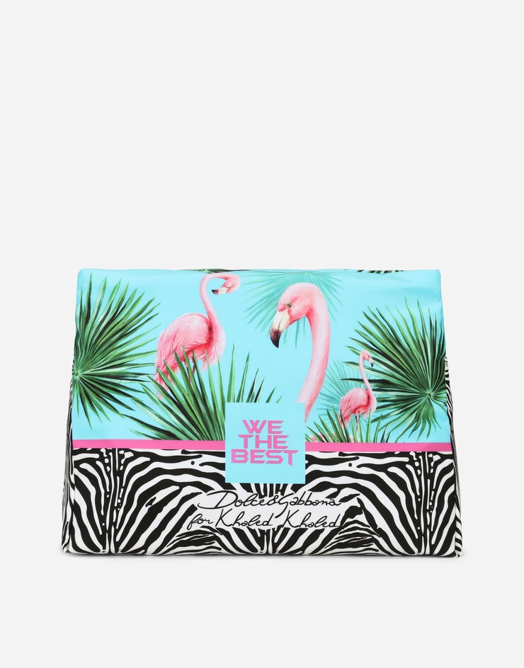 Flamingo-print nylon pouch - 1