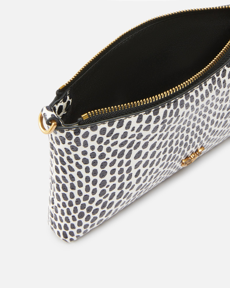 POLKA DOT LEATHER EVENING BAG WITH SHOULDER STRAP 4