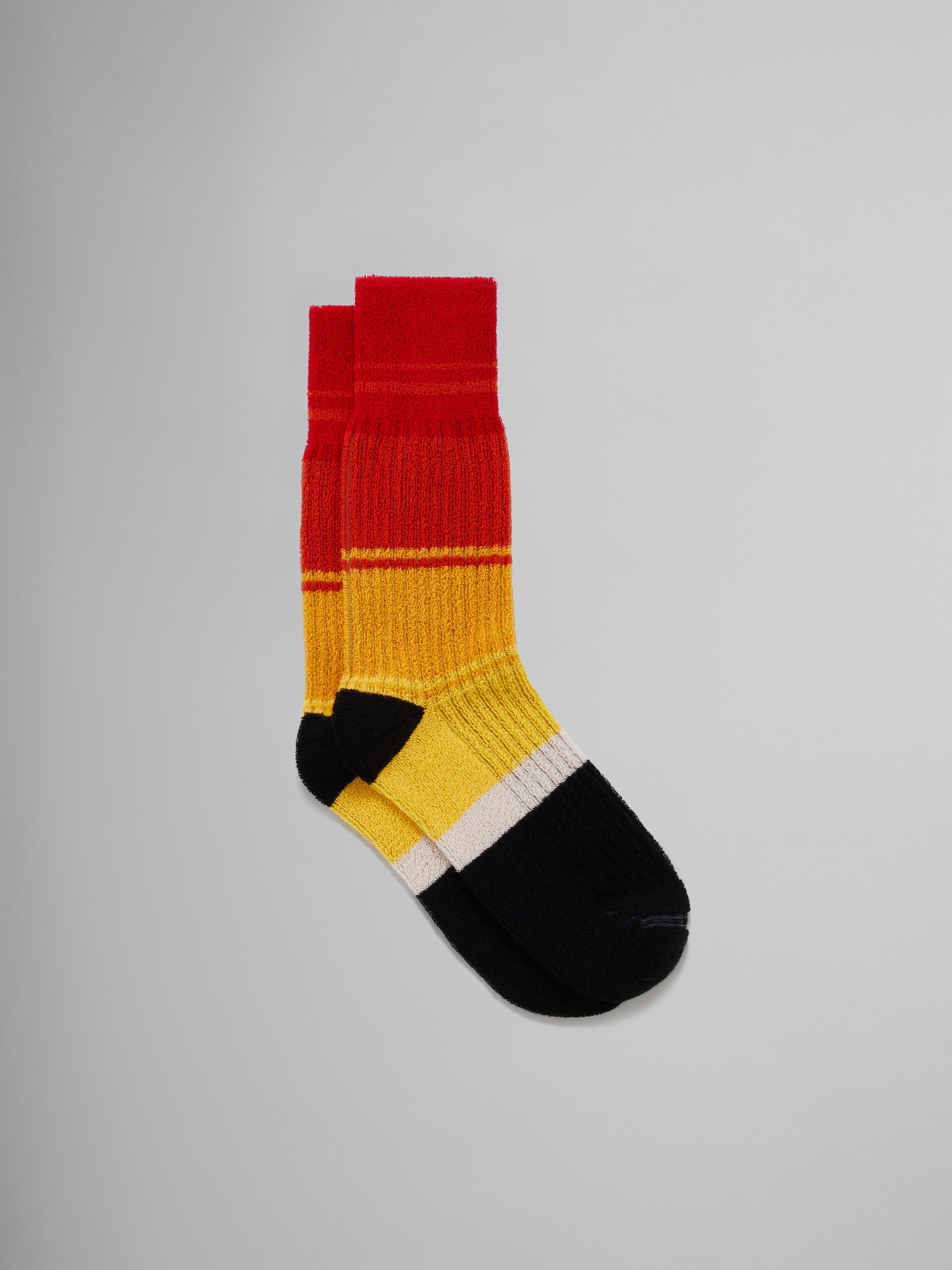 MULTICOLOUR STRIPED TERRY SOCKS - 1