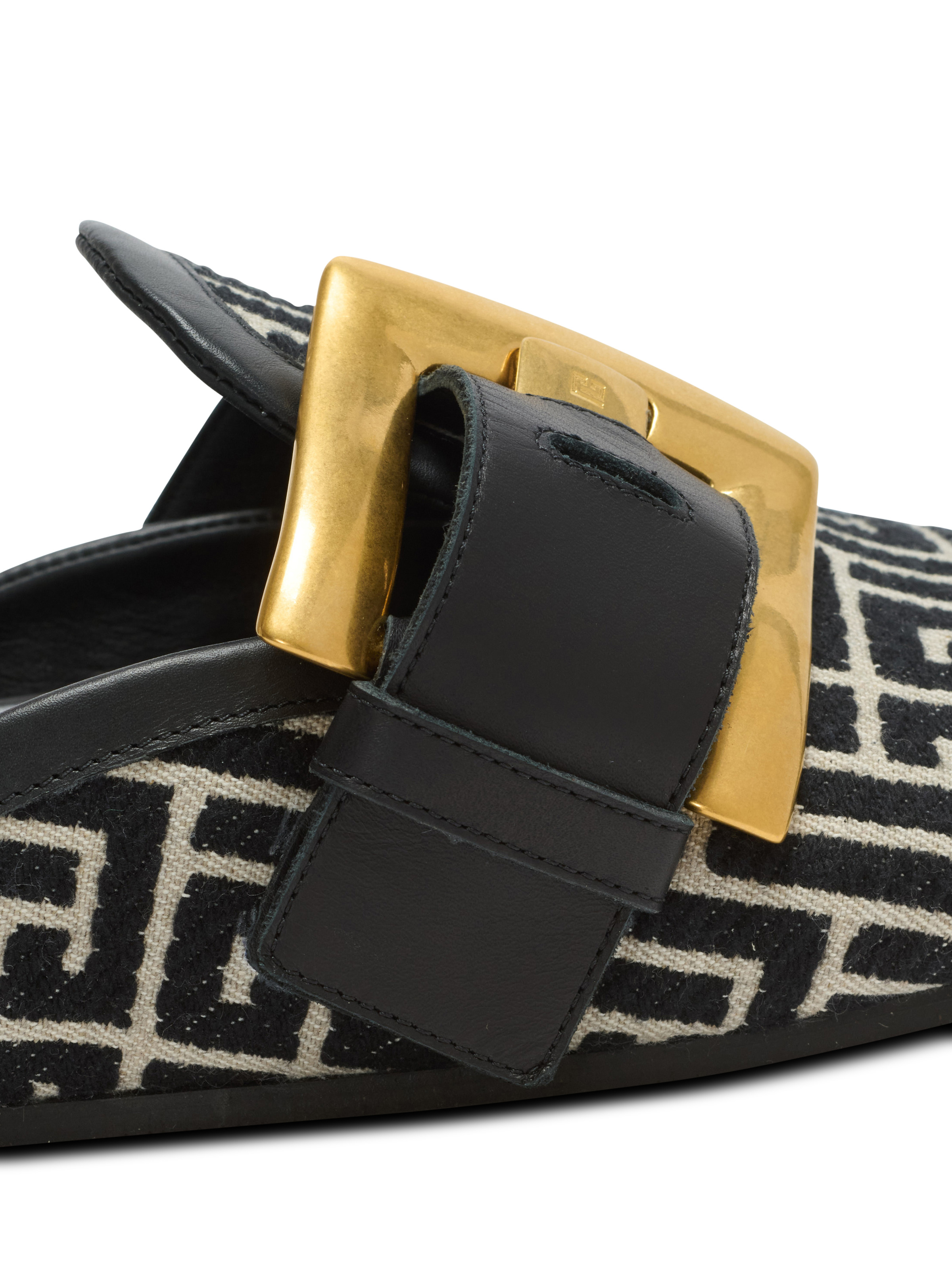 Anthem mules in jacquard canvas with PB monogram - 6
