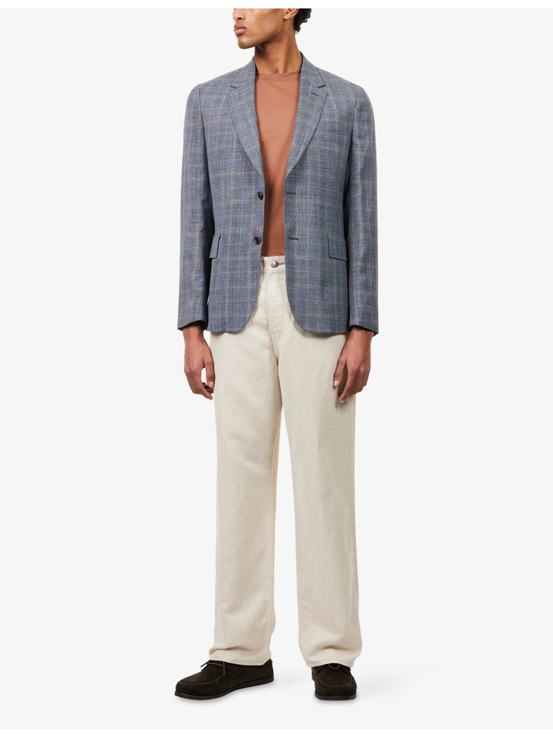 Paul Smith Check Single-Breasted Wool-Silk Blazer outlook