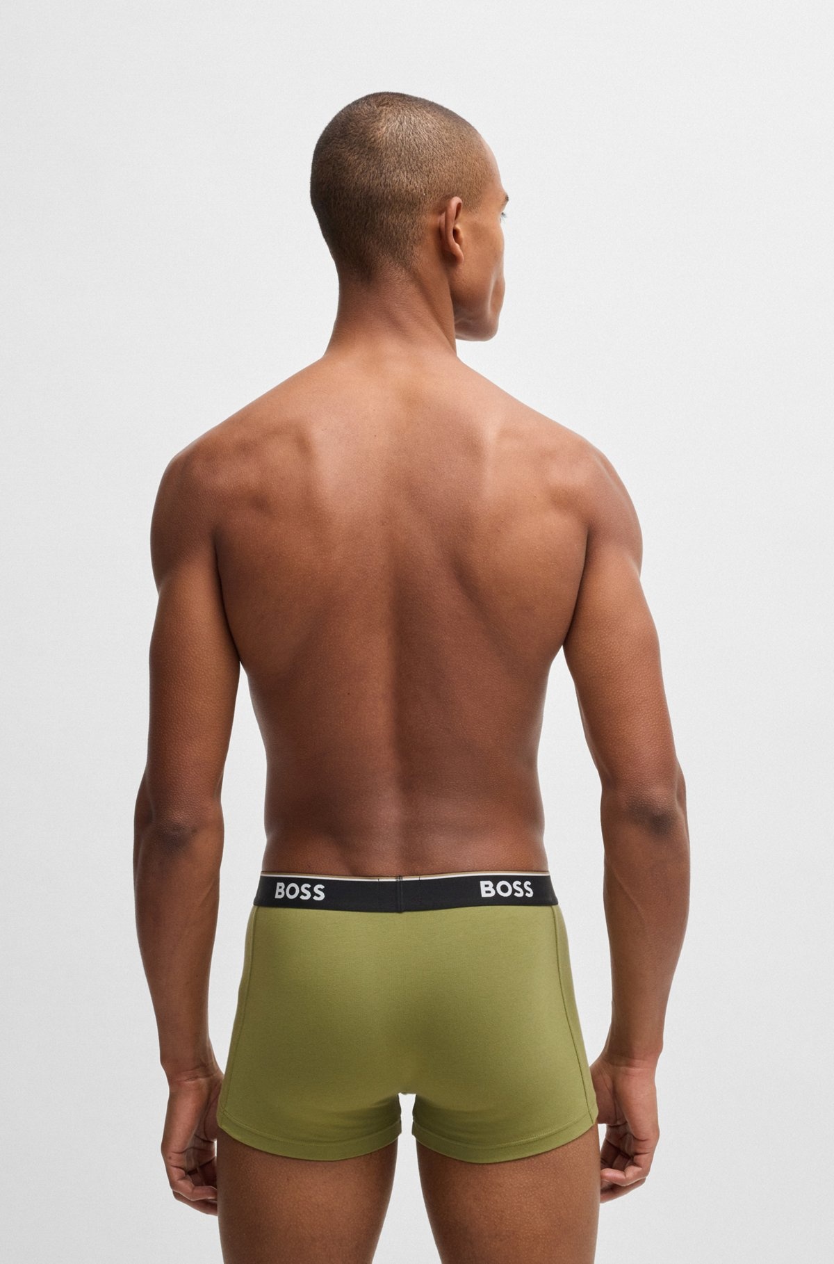 THREE-PACK OF STRETCH-COTTON TRUNKS WITH LOGO WAISTBANDS - 3