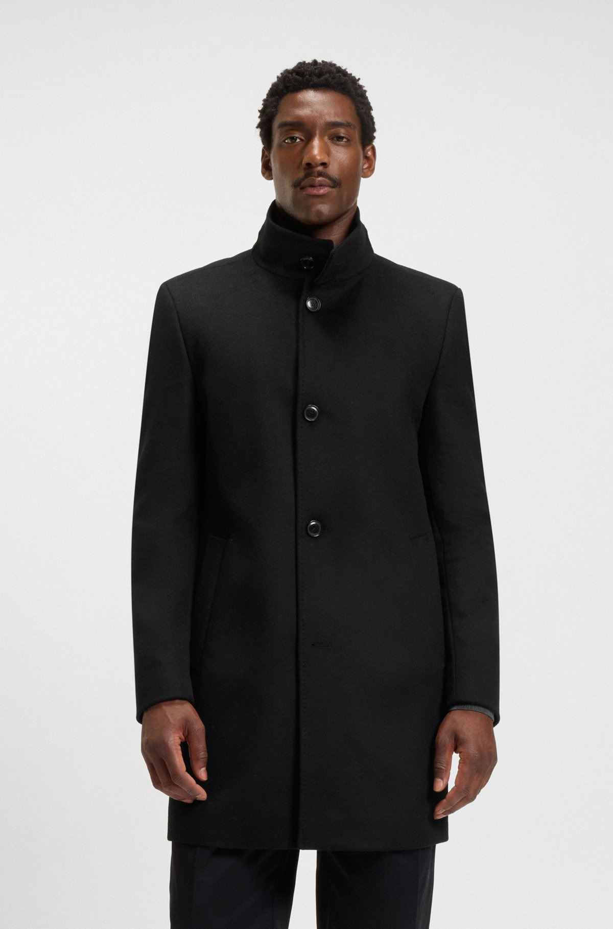 SLIM-FIT COAT IN WOOL AND CASHMERE - 2