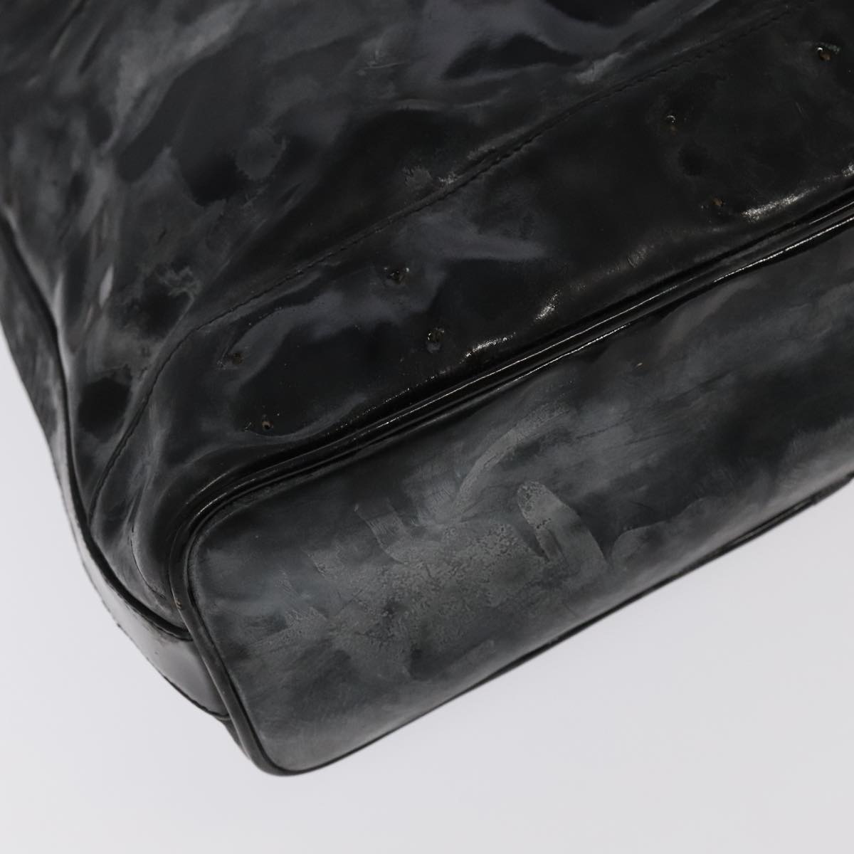 CHANEL Shoulder Bag Enamel Black Gold CC - 14