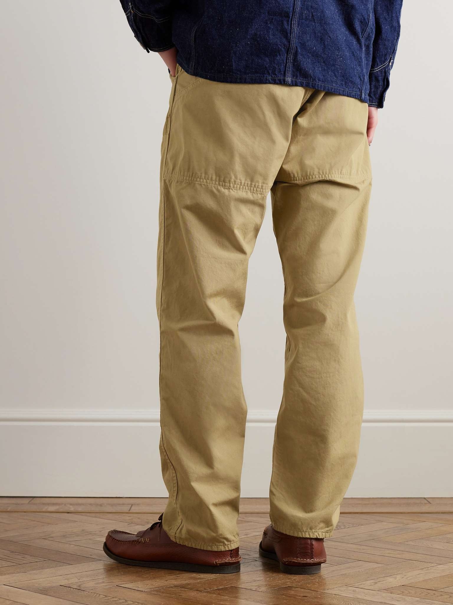 Double Knee Straight-Leg Cotton Trousers - 4