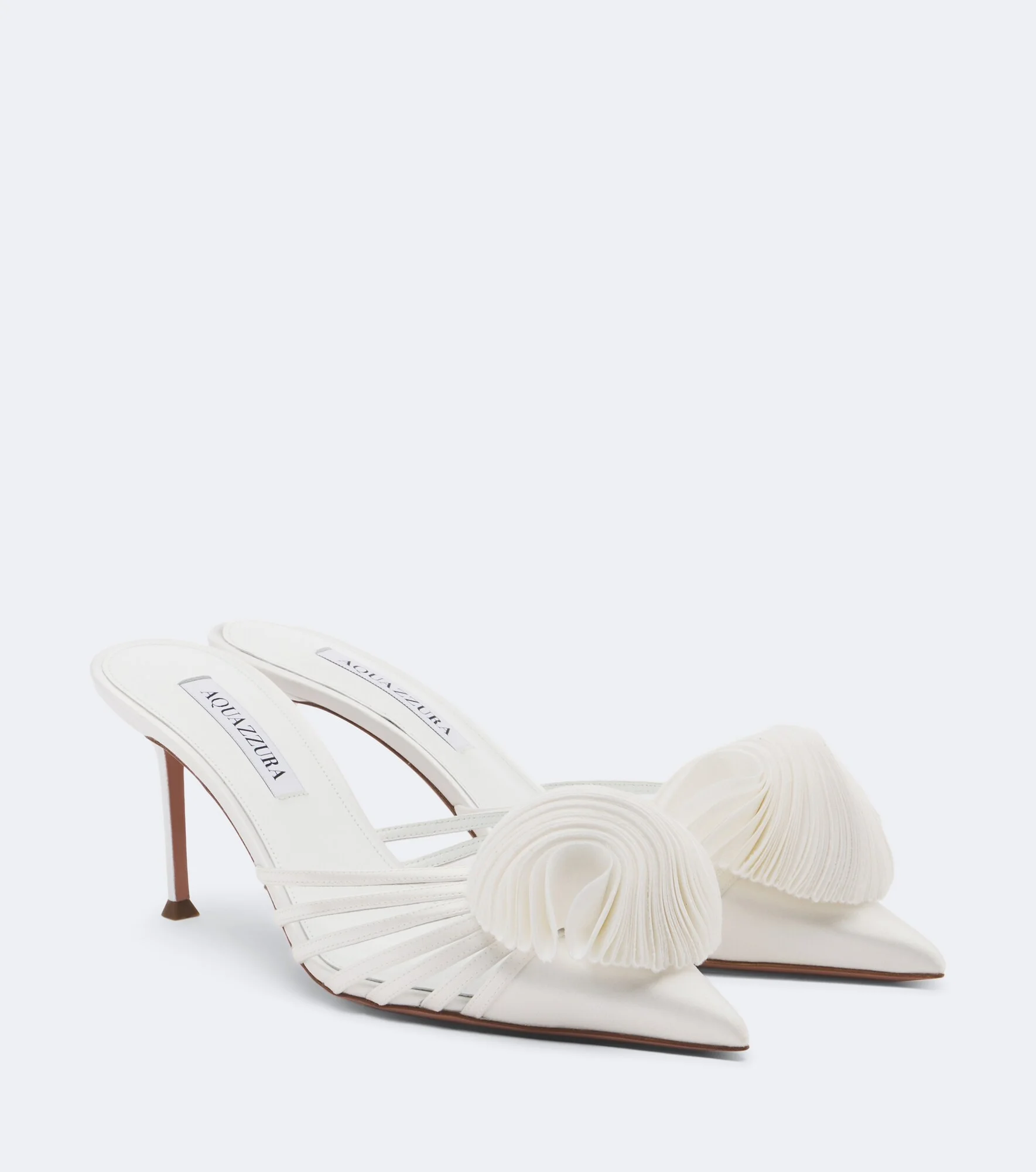 Wild Bloom floral-appliqué satin mules - 1