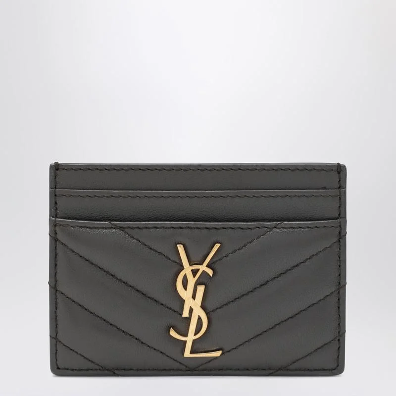 Saint Laurent Grey Cassandre Card Holder - 1