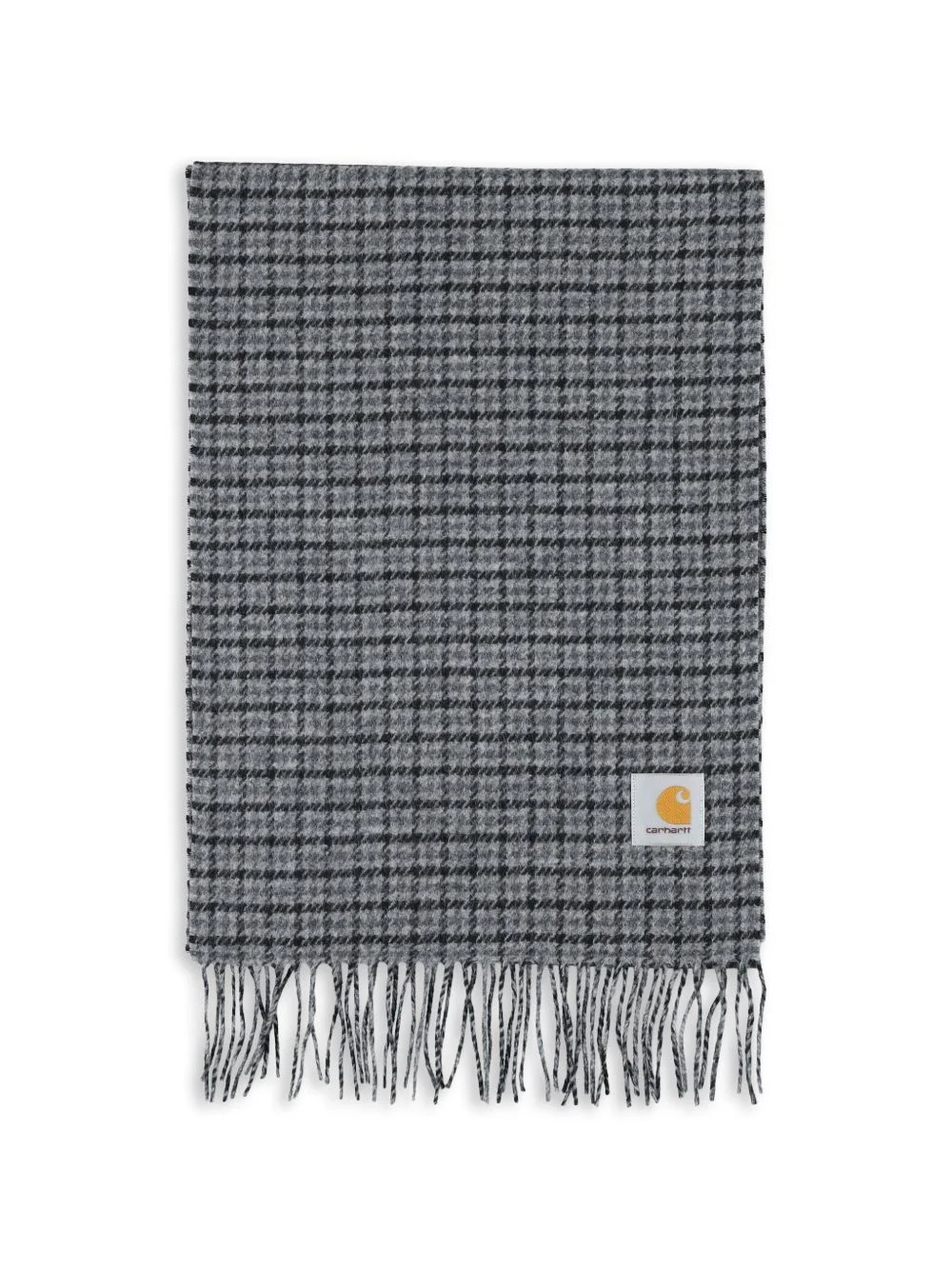 checked fringed scarf - 1