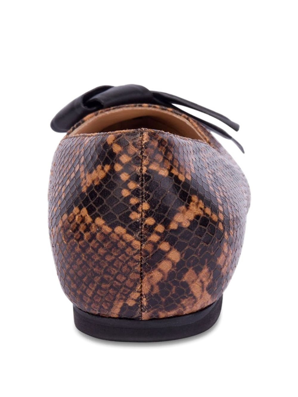 snakeskin-effect ballerina shoes - 3