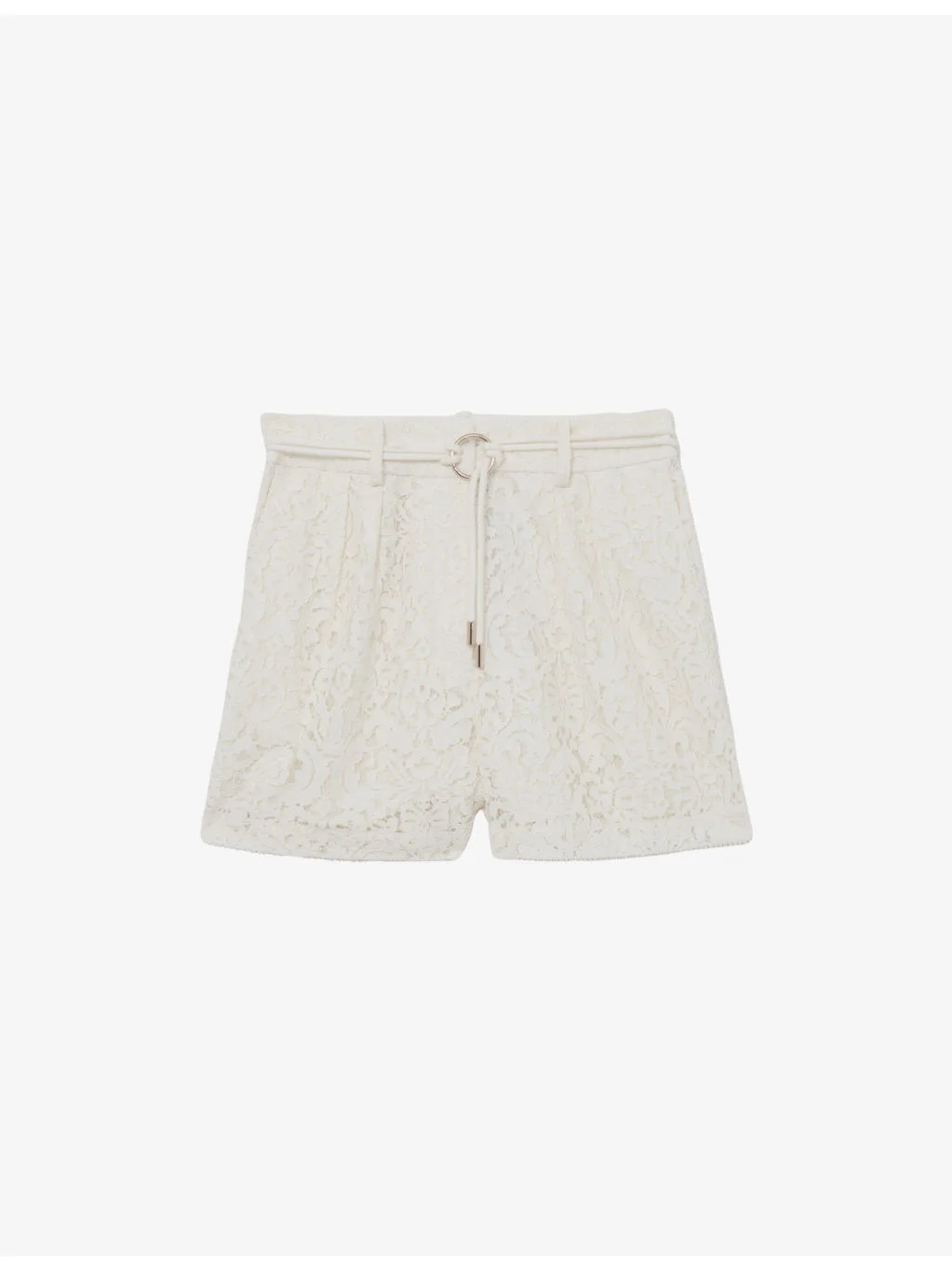 Lori Belted-Waist Lace Shorts - 1
