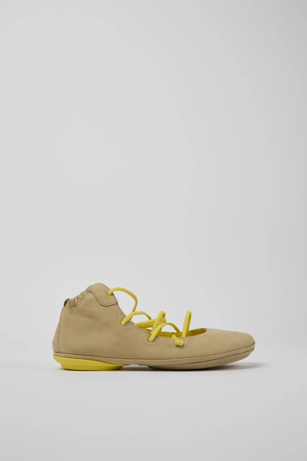 Right Beige and yellow nubuck shoes for women - 1