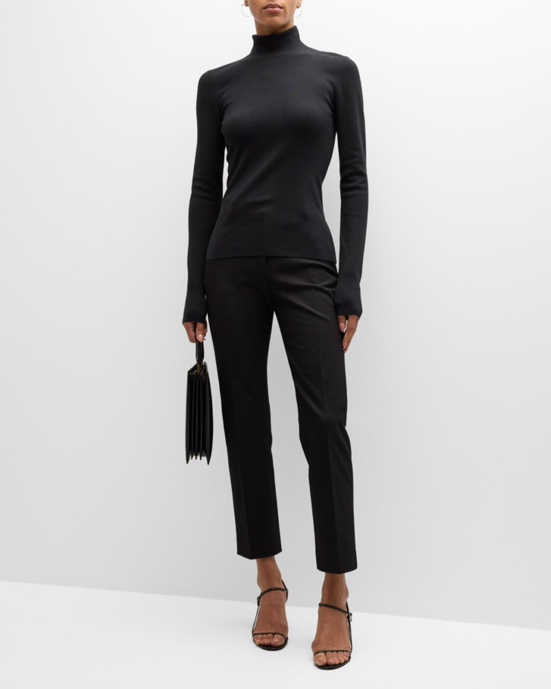 JOSEPH Long-Sleeve Stretch Silk Turtleneck Pullover outlook