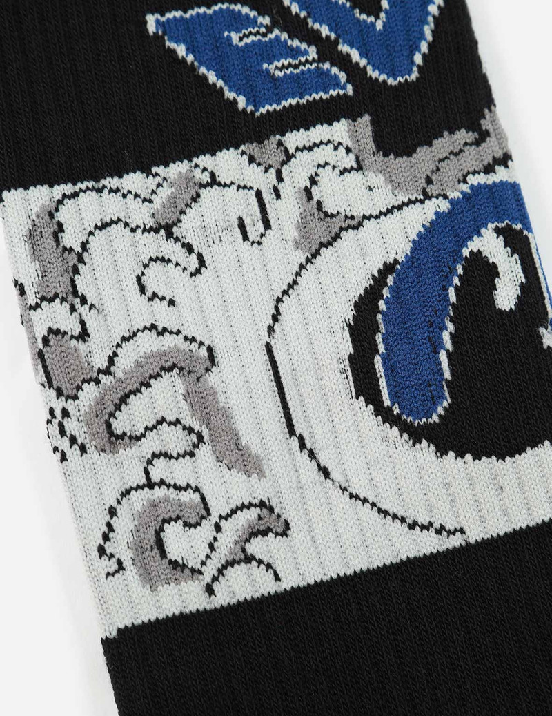 SEA WAVE AND LOGO JACQUARD LONG SOCKS 3