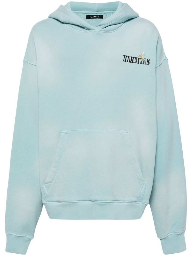 logo-print cotton hoodie 1