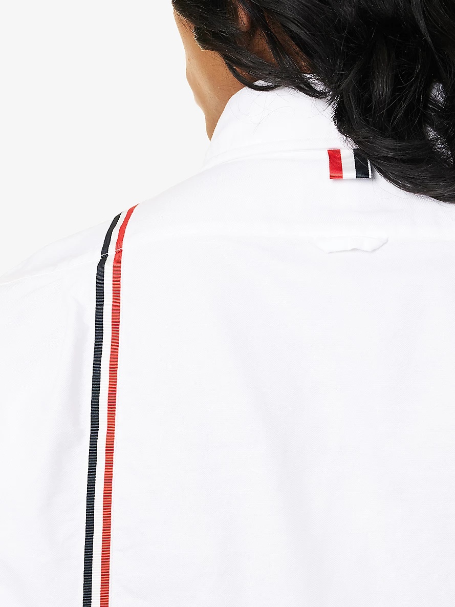 Striped brand-patch regular-fit cotton shirt - 6