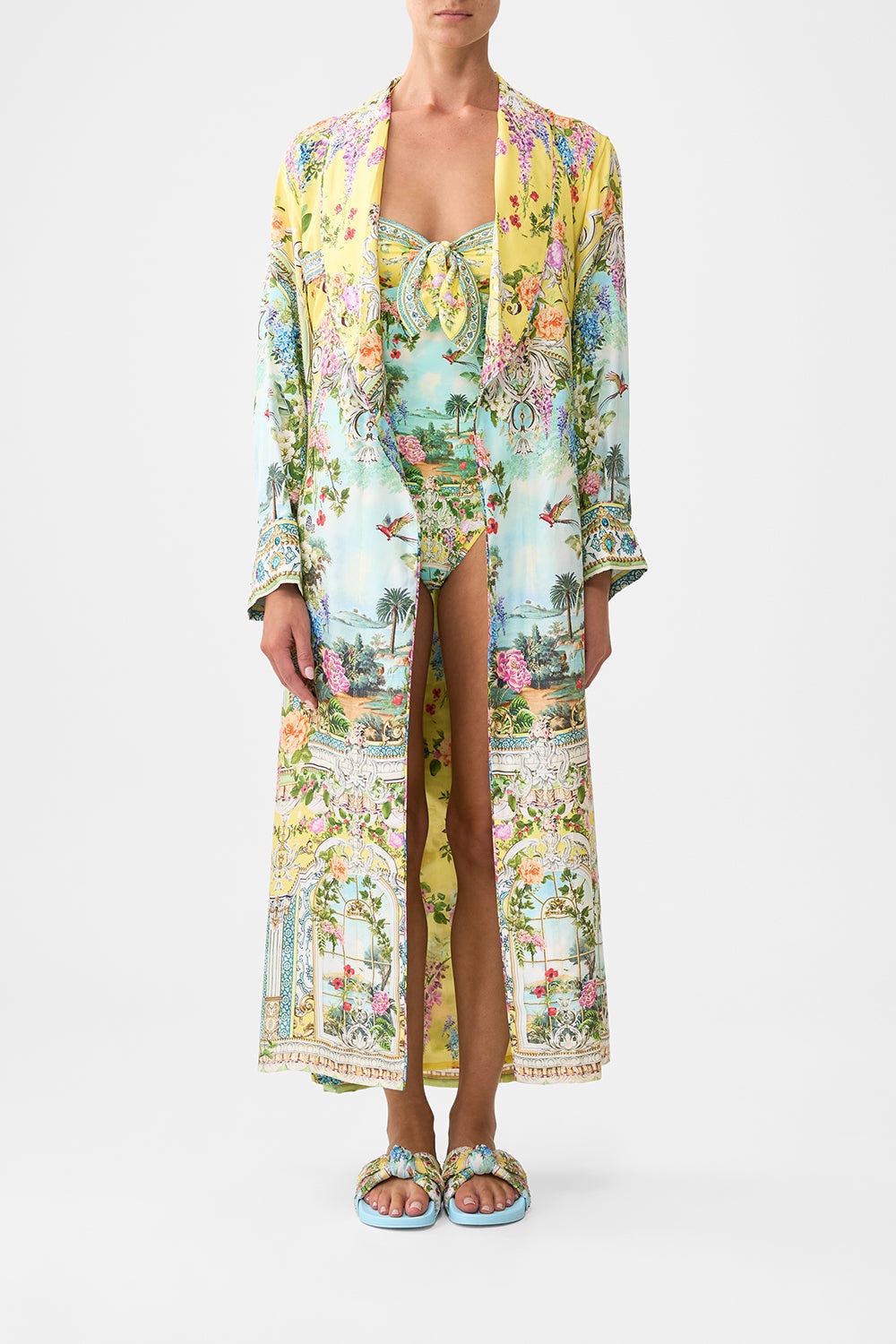 TIE FRONT HALTER ONE PIECE WITH GATHERED SIDES - 7