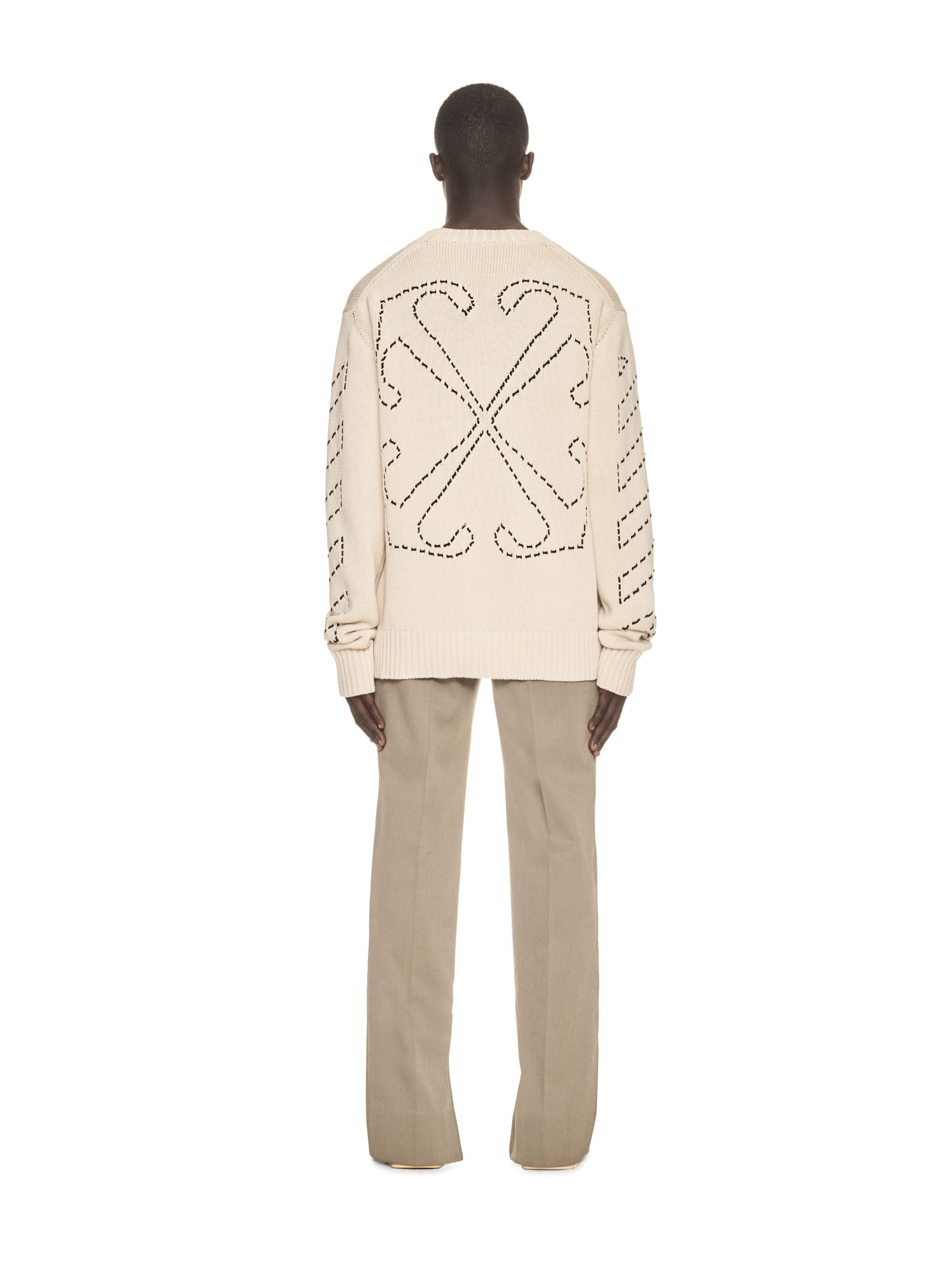 Stitch Arr Diags Knit Crewne Beige Blac - 4