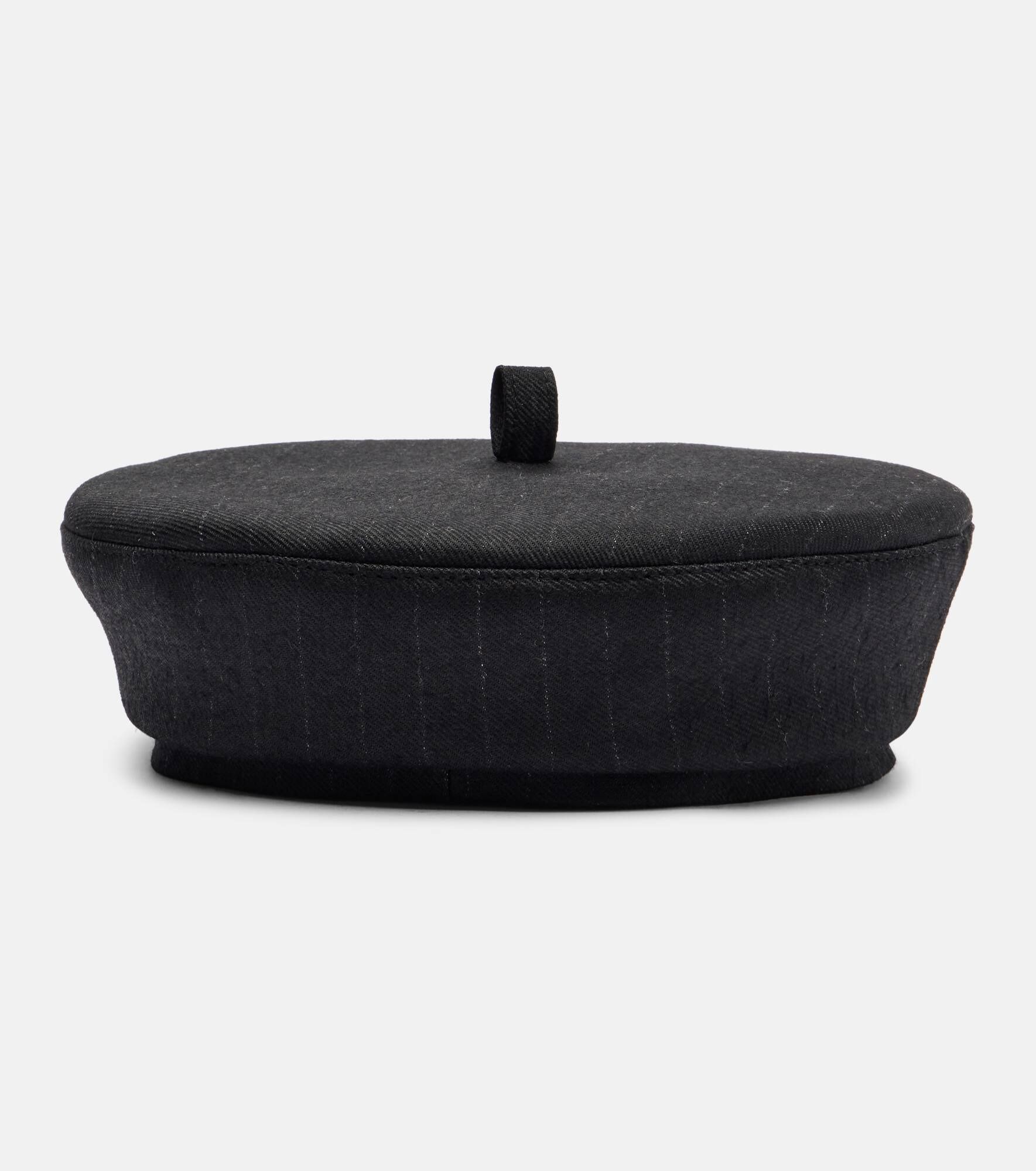 Pinstriped wool-blend beret - 4