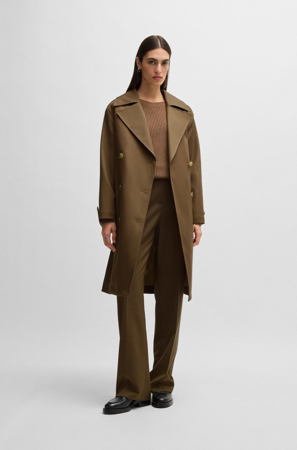 DOUBLE-BREASTED COAT IN WATER-REPELLENT COTTON - 3