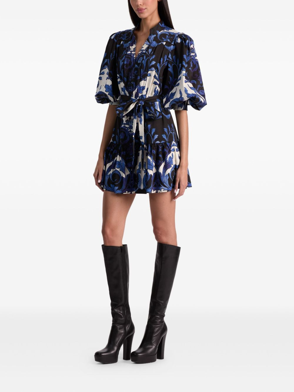 Crora puff-sleeve mini dress - 3