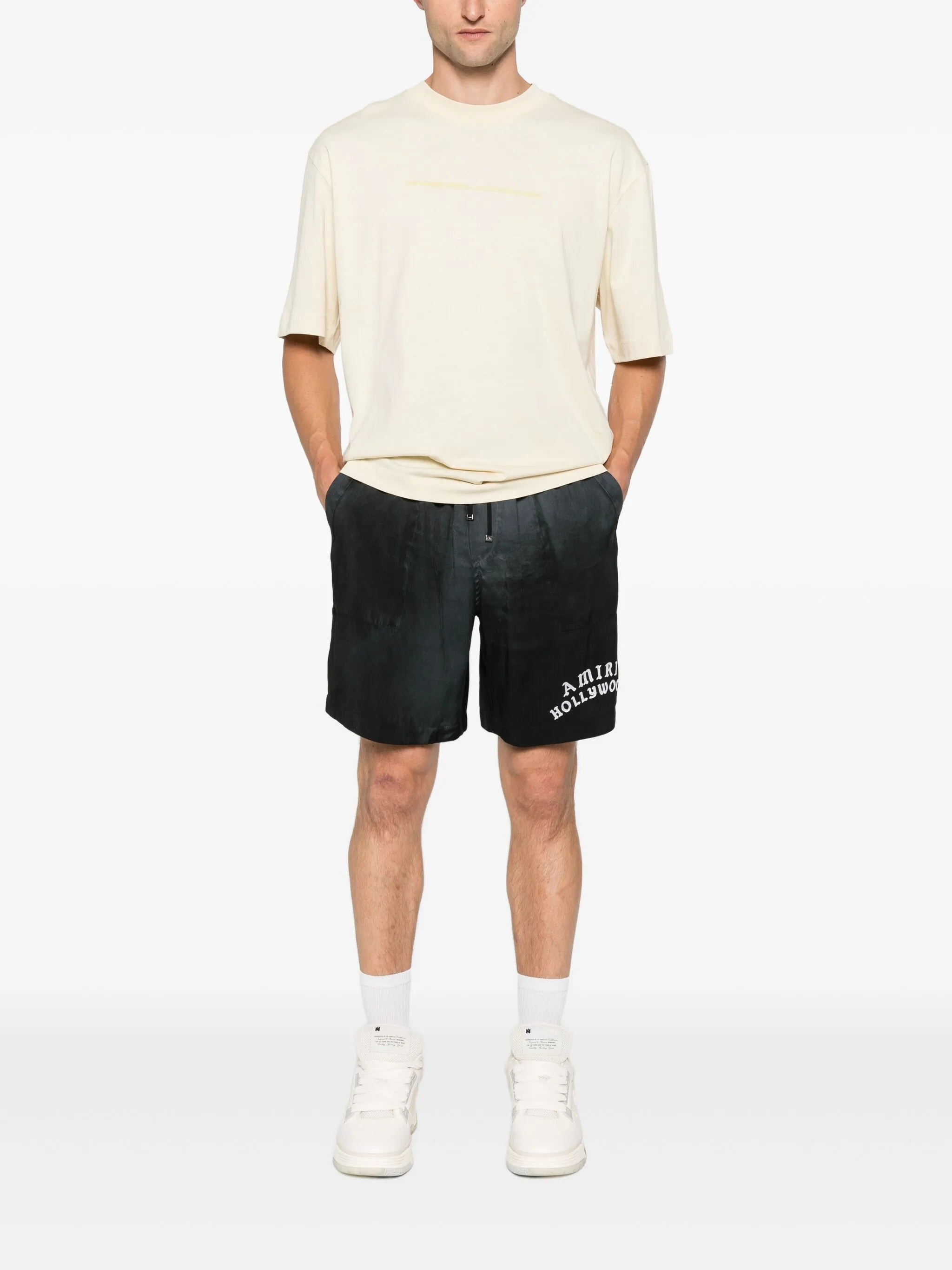 Amiri Logo-embroidered Silk Shorts - 3