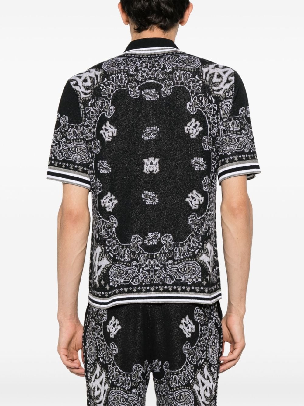 bandana-jacquard knitted polo shirt - 4