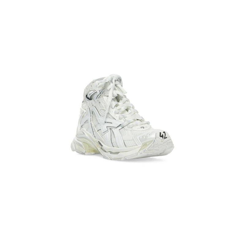 BALENCIAGA Men's Runner High Top Sneaker in White outlook