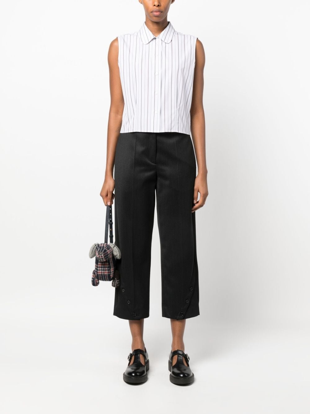 striped sleeveless poplin shirt - 2