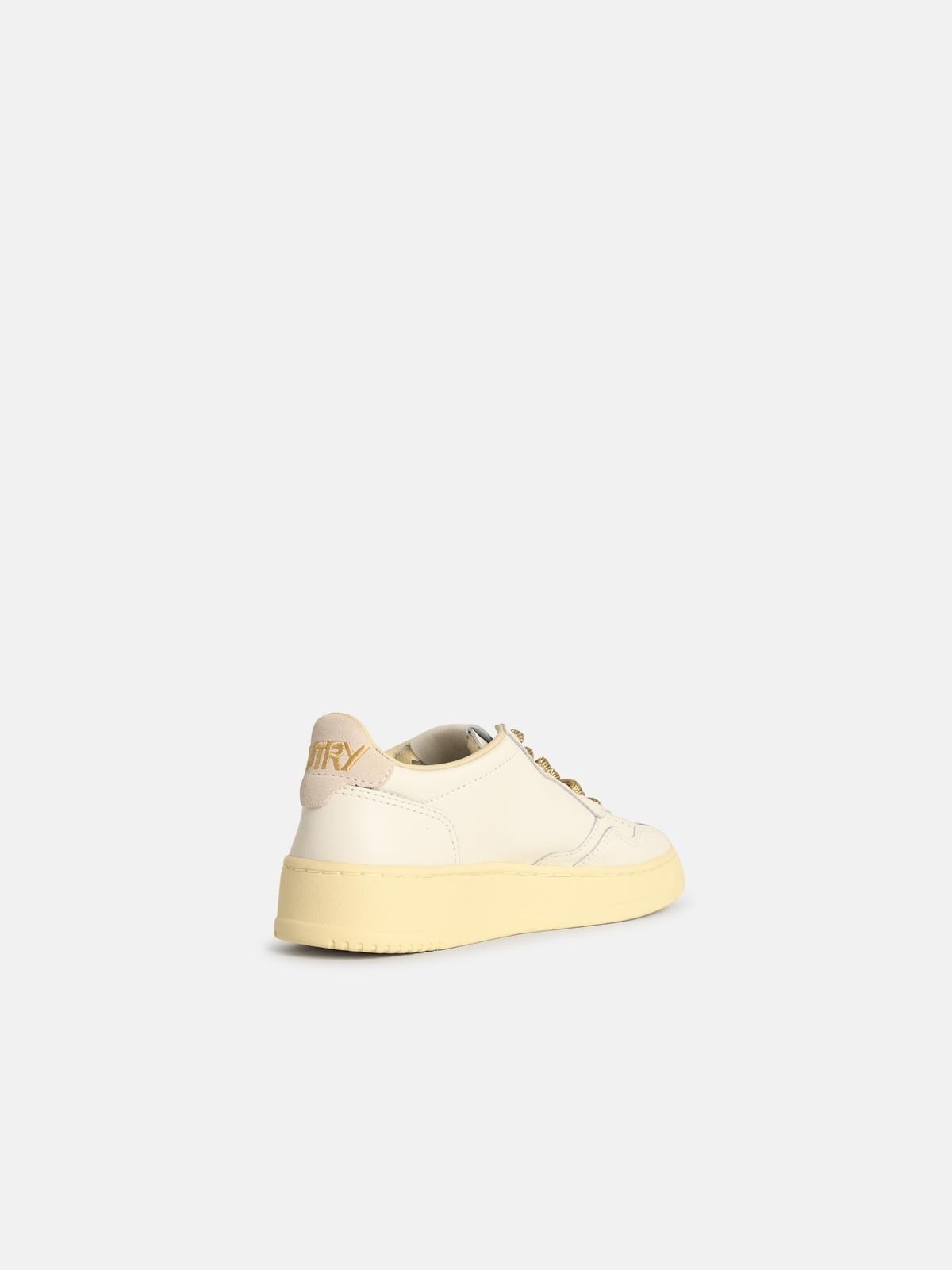 'MEDALIST LOW' WHITE AND GOLD LEATHER SNEAKERS - 3