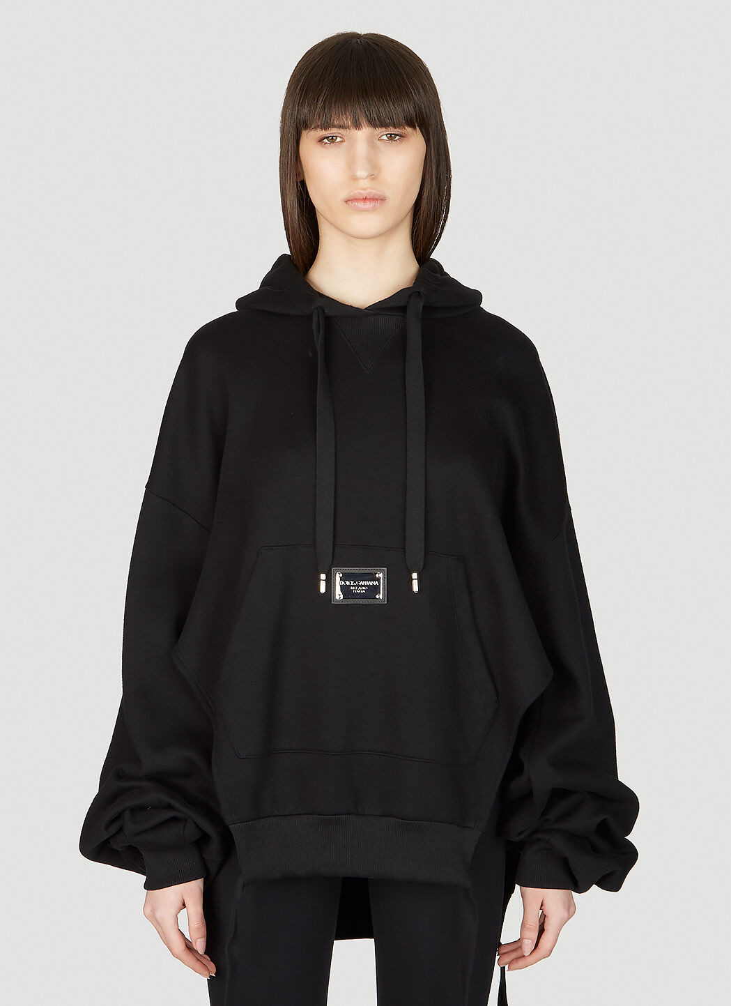 Logo Plaque Hooded Sweatshirt - 1