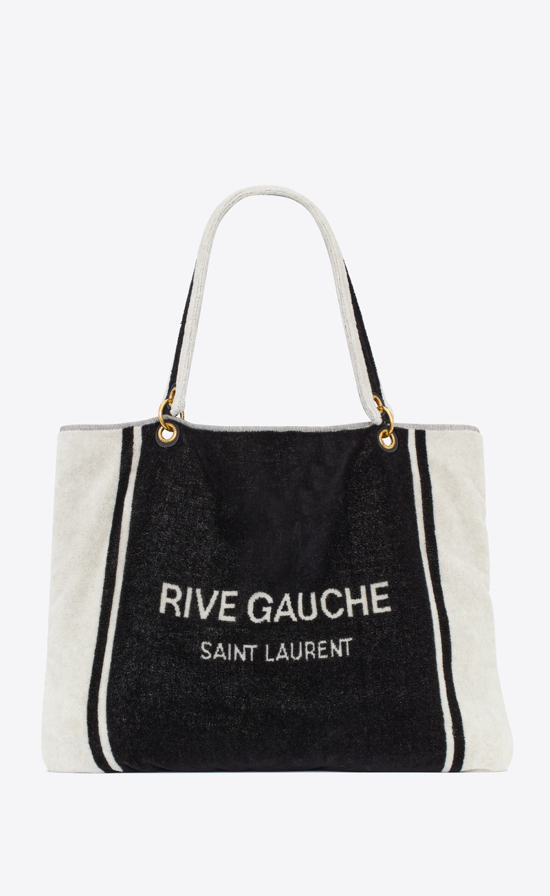 rive gauche towel tote bag in terry cloth 1